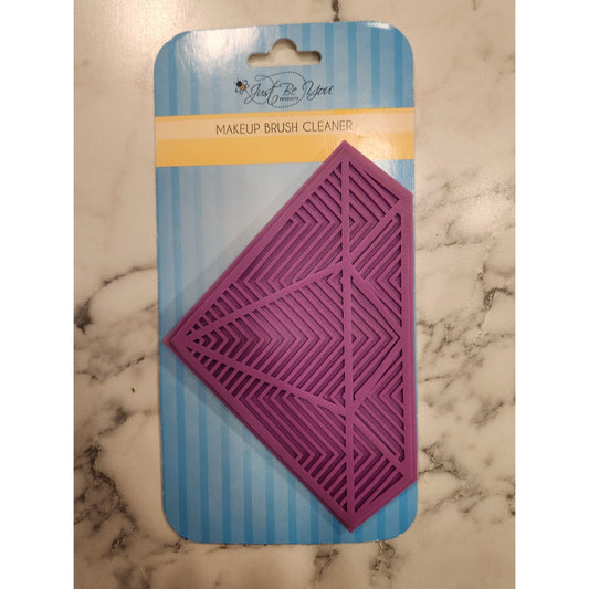 Makeup Brush Cleaner Silicone Pad Purple Geometric Design Just Be You