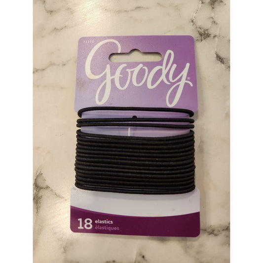 Goody Black Hair Elastics 18 Pack Strong Hold No Damage For All Hair Types