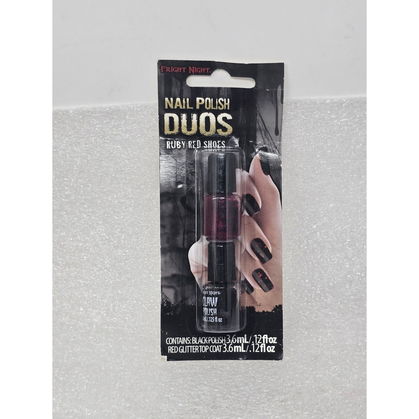 Fright Night Nail Polish Duos Ruby Red Shoes Claw Polish Set Black & Red Glitter