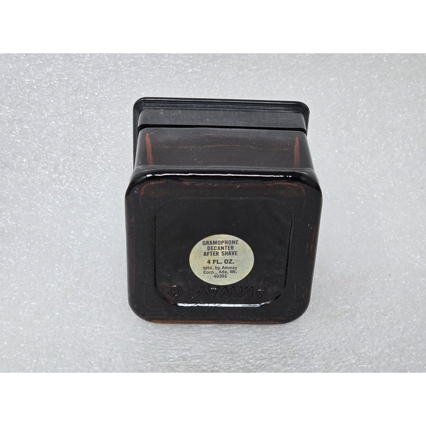 Vintage Gramophone Decanter 4 Oz After Shave By Amway Black & Gold Figurine Collectible