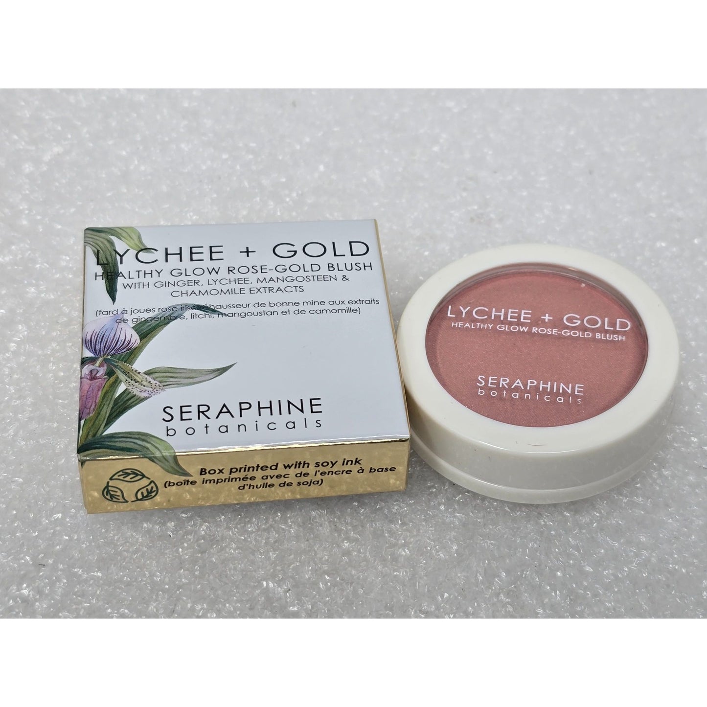 Seraphine Botanicals Lychee + Gold Healthy Glow Rose-Gold Blush 3g  Gluten-Free