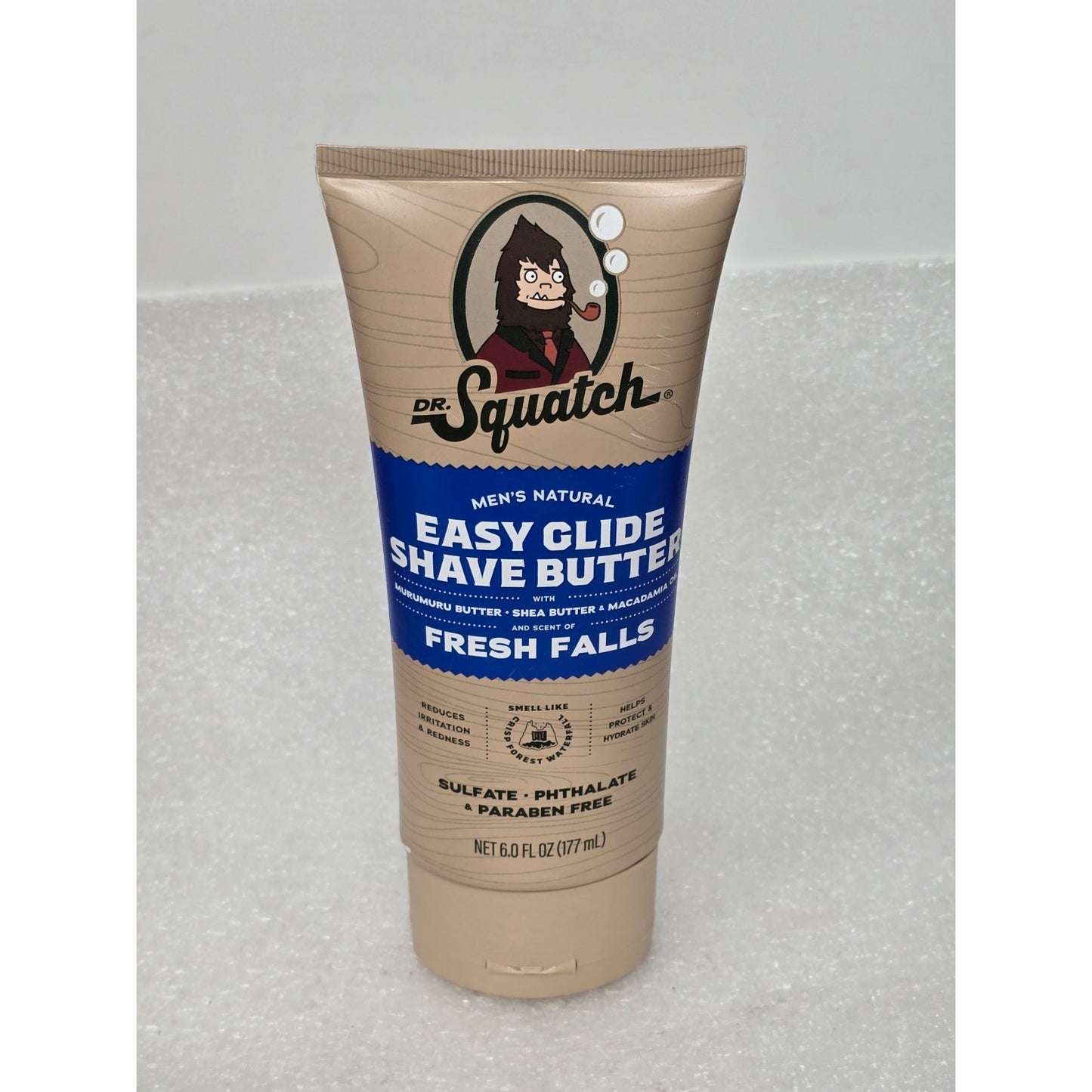 Dr. Squatch Mens Natural Easy Glide Shave Butter Fresh Falls 6 oz Sulfate-Free