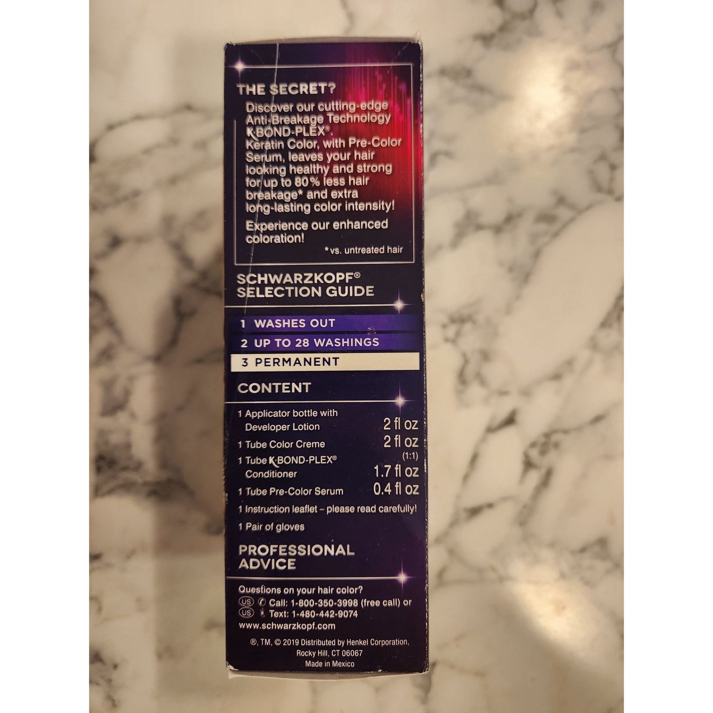 Schwarzkopf Keratin Intense Caring Hair Color 4.3 Red Velvet Brown Permanent