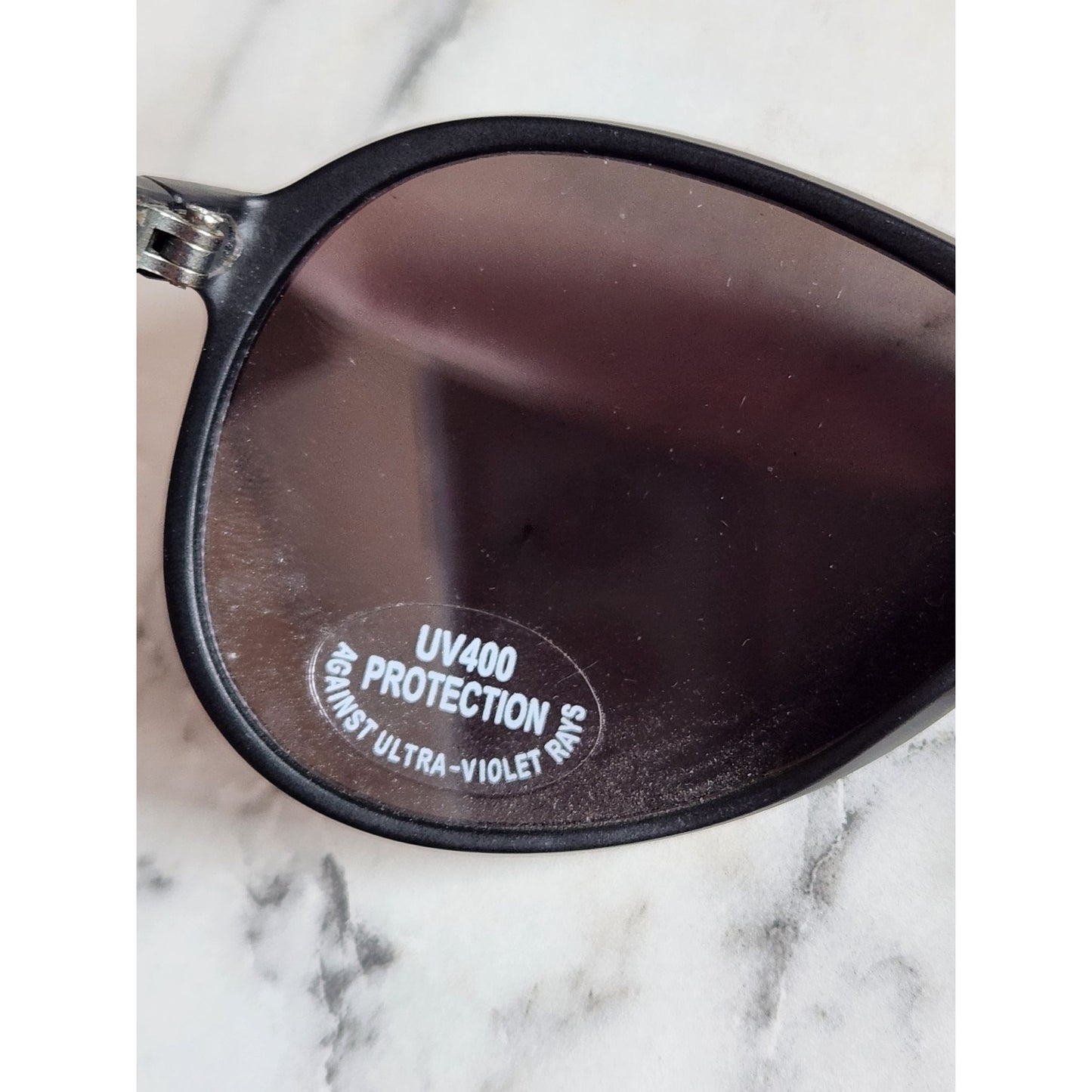 Aviator Style Black Frame Sunglasses UV400 Protection & Blue Reflective Lenses