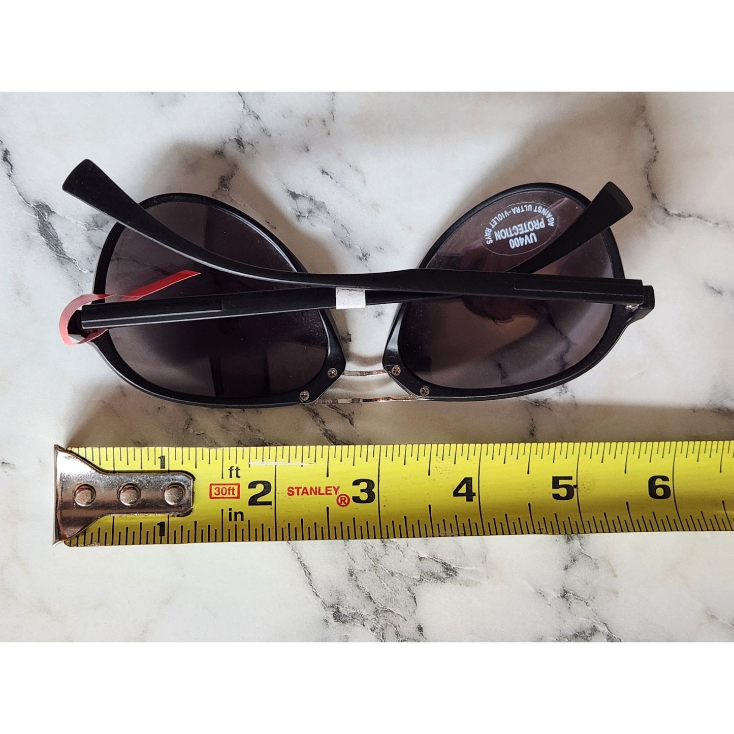 Aviator Style Black Frame Sunglasses UV400 Protection & Blue Reflective Lenses