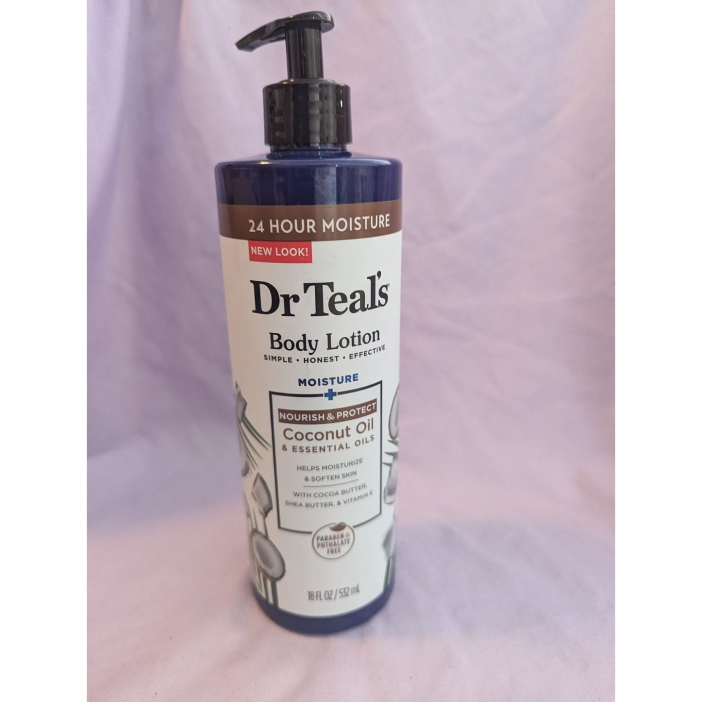 Dr Teals Nourish & Protect Coconut Oil Body Lotion 18 Oz Essential Oils Shea