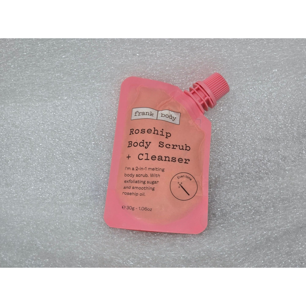 Frank Body Rosehip Body Scrub & Cleanser 30g With Exfoliating Sugar & Rosehip Oil  2-In-1 Melting Formula For Smooth Skin