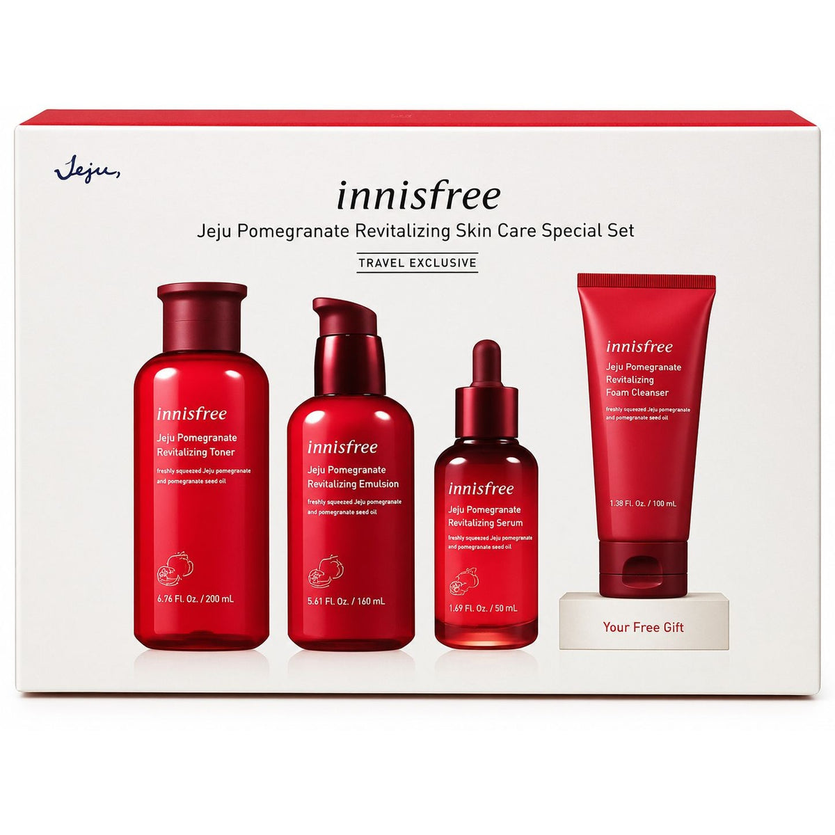 Innisfree Jeju Pomegranate Revitalizing Skin Care Special Set 4 piece