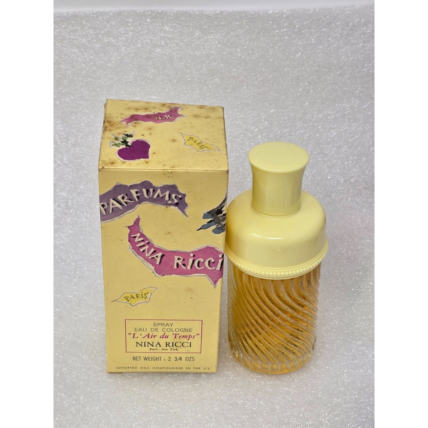 Vintage Nina Ricci L'Air Du Temps Eau De Cologne Spray 2 3/4 Oz Perfume