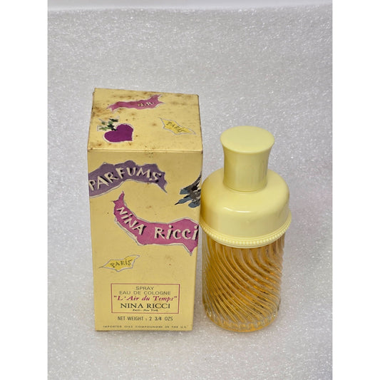 Vintage Nina Ricci L'Air Du Temps Eau De Cologne Spray 2 3/4 Oz Perfume