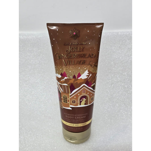 Bath & Body Works Jolly Gingerbread Village Ultimate Hydration Body Cream 8 Oz