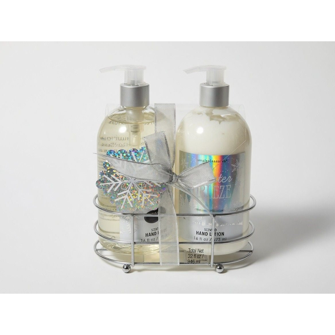 Simple Pleasures Winter Breeze Hand Soap & Hand Lotion Set Refillable w/Caddy