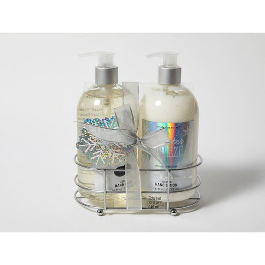 Simple Pleasures Winter Breeze Hand Soap & Hand Lotion Set Refillable w/Caddy