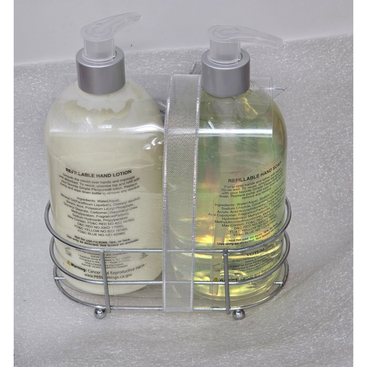 Simple Pleasures Winter Breeze Hand Soap & Hand Lotion Set Refillable w/Caddy