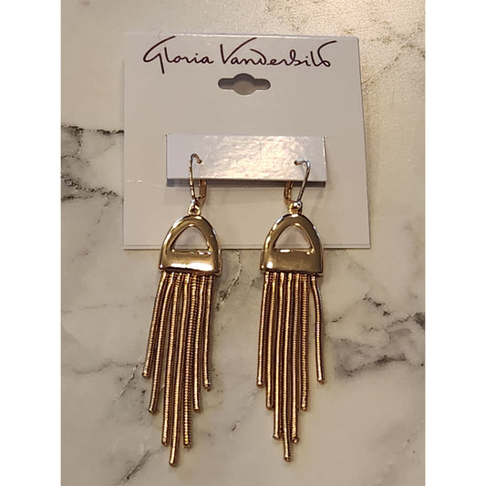 Gloria Vanderbilt Gold-Tone Dangle Earrings With Fringe Design
