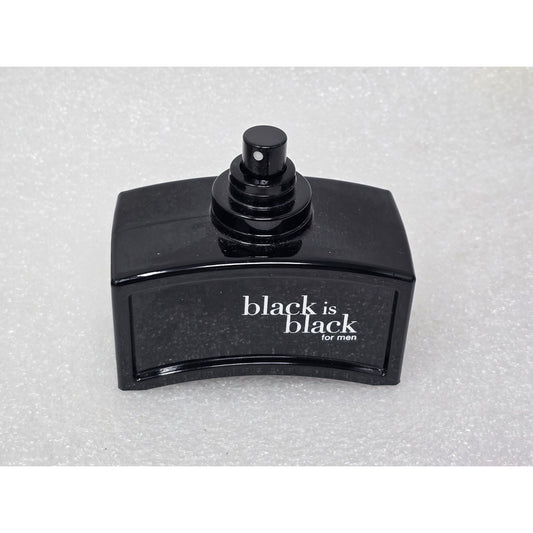 Nu Parfums Black Is Black For Men Eau De Toilette Cologne 3.4 oz Missing Cap