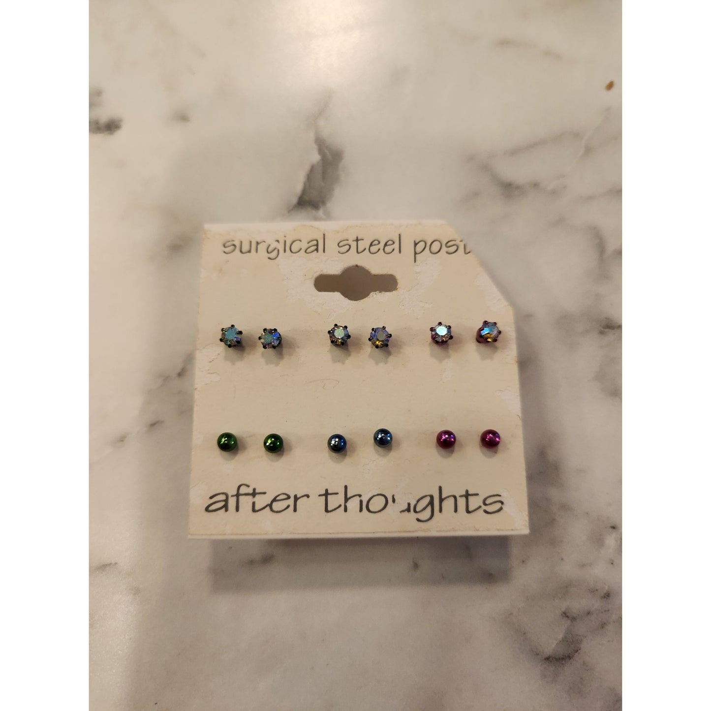 After Thoughts Surgical Steel Post Stud Earrings Set