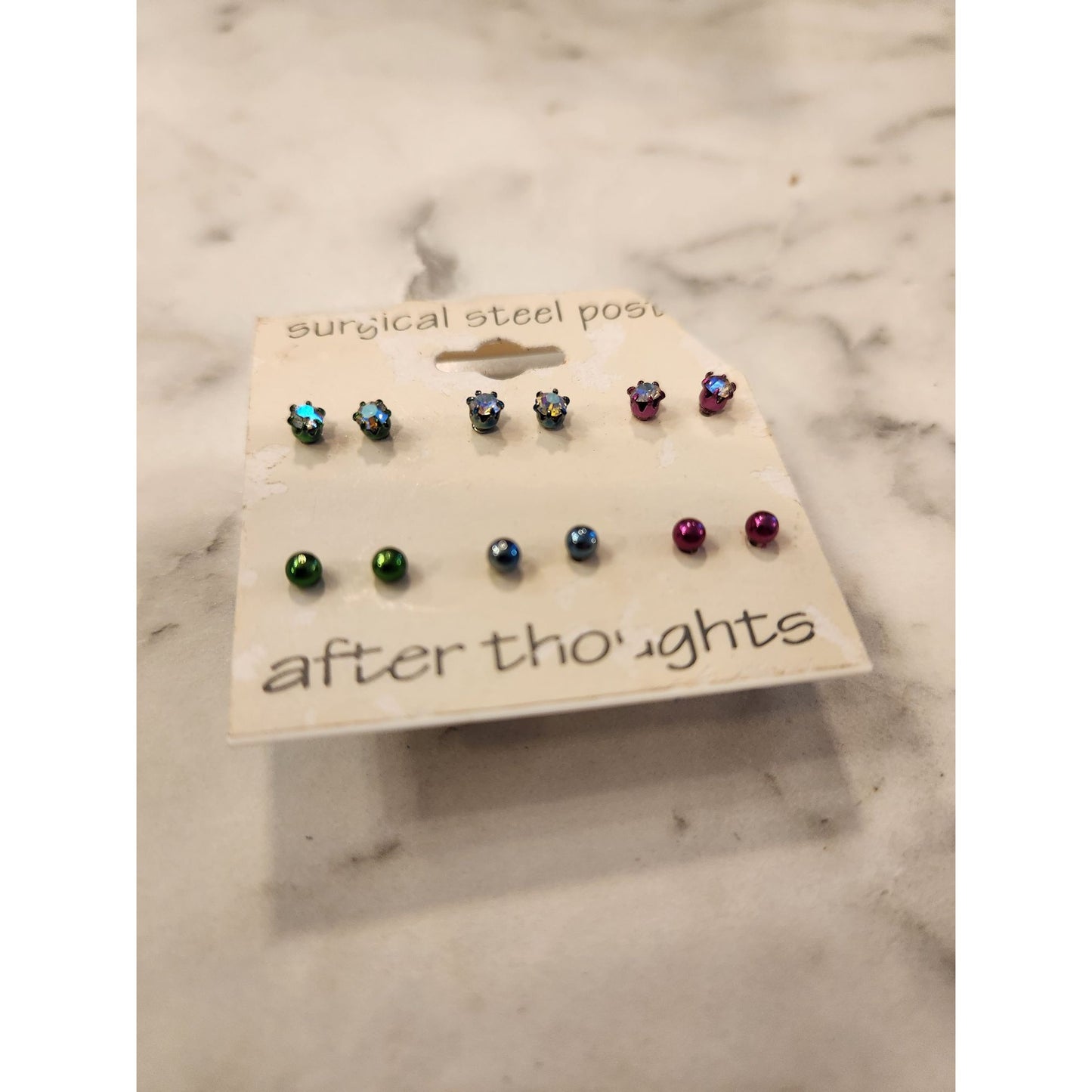 After Thoughts Surgical Steel Post Stud Earrings Set