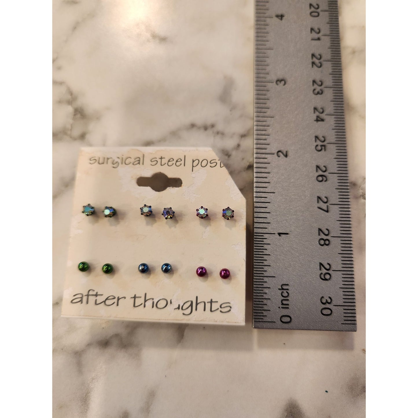 After Thoughts Surgical Steel Post Stud Earrings Set