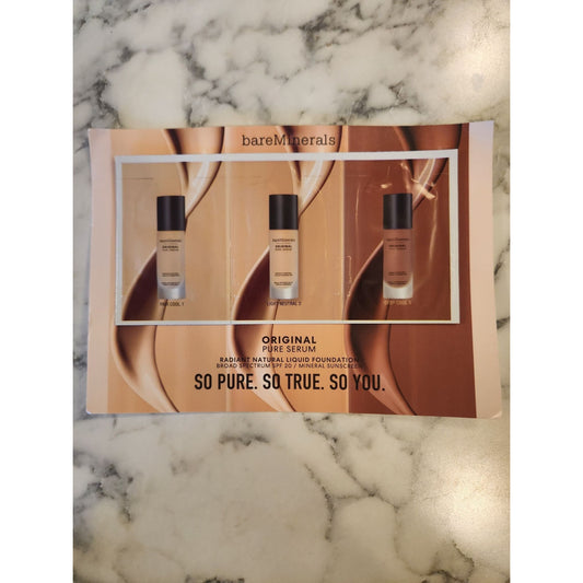 BareMinerals Original Pure Serum Liquid Foundation Sample Card SPF 20