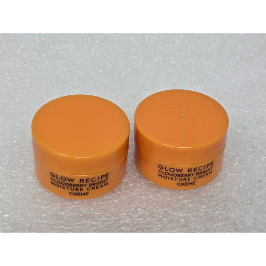 Glow Recipe Cloudberry Bright Moisture Cream .33 oz Mini Jars Duo For Hydration
