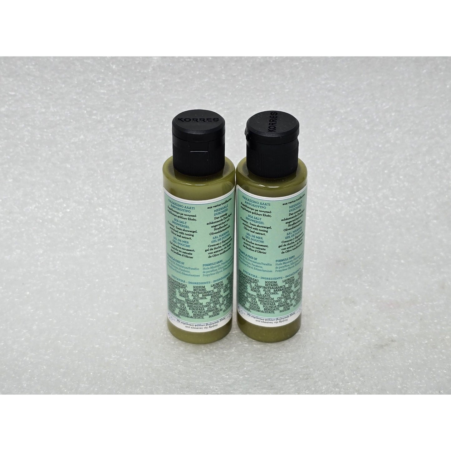 Korres Pure Greek Olive Sea Salt Shower Gel 40ml Set Of 2 Travel Size Bottles