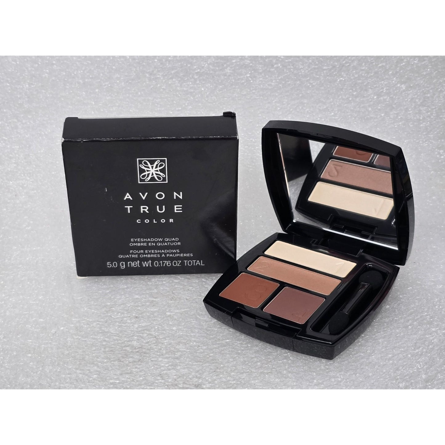 Avon True Color Eyeshadow Quad Warm Sunrise Palette Mirror & Applicator Included