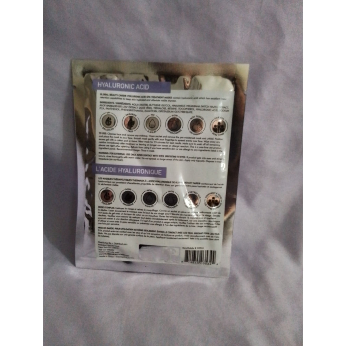 Global Beauty Hyaluronic Acid Spa Treatment Mask Facial Treatment