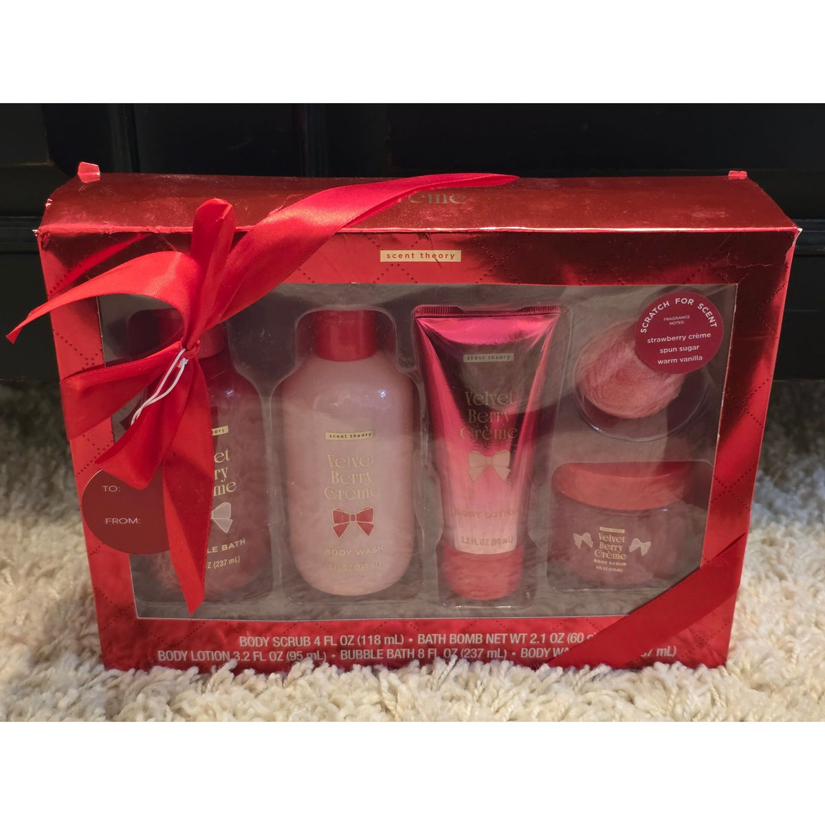 Scent Theory Velvet Berry Crème 5-Piece Bath & Body Gift Set Strawberry Vanilla