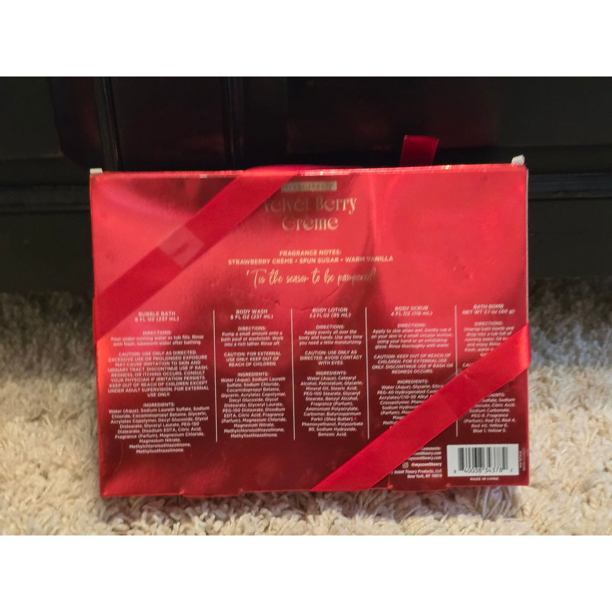 Scent Theory Velvet Berry Crème 5-Piece Bath & Body Gift Set Strawberry Vanilla