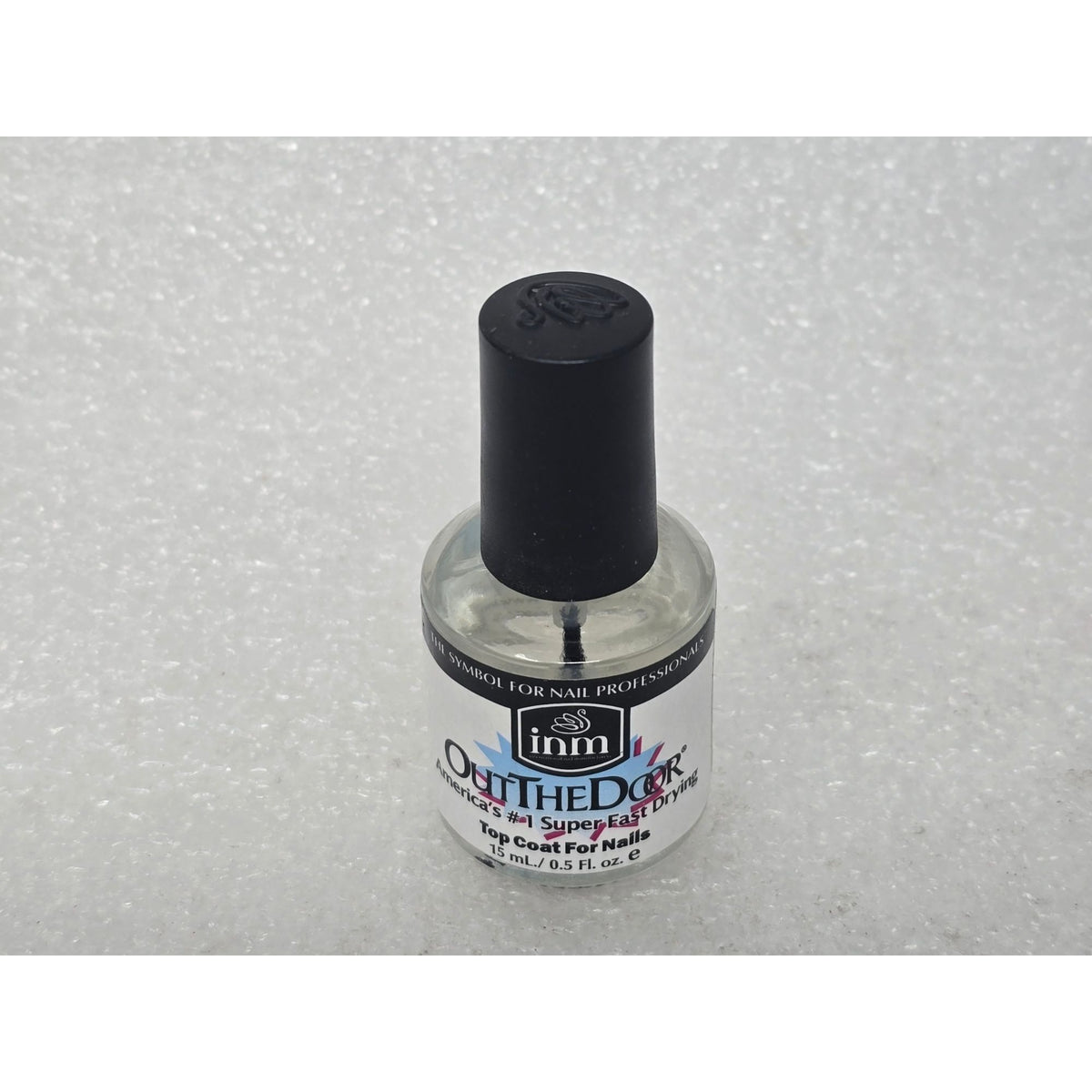 INM Out The Door Top Coat Nail Polish Super Fast Drying Clear Gloss Made In USA