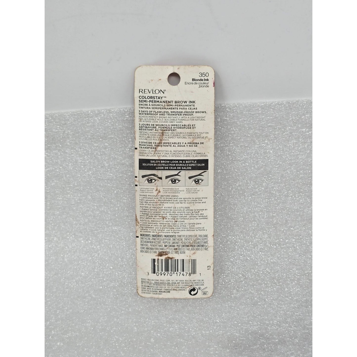 Revlon ColorStay Semi-Permanent Brow Ink Blonde 350 Built-In Spoolie Eyebrow