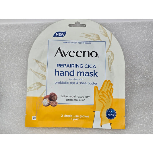 Aveeno Repairing CICA Hand Mask With Prebiotic Oat & Shea Butter 2 Gloves
