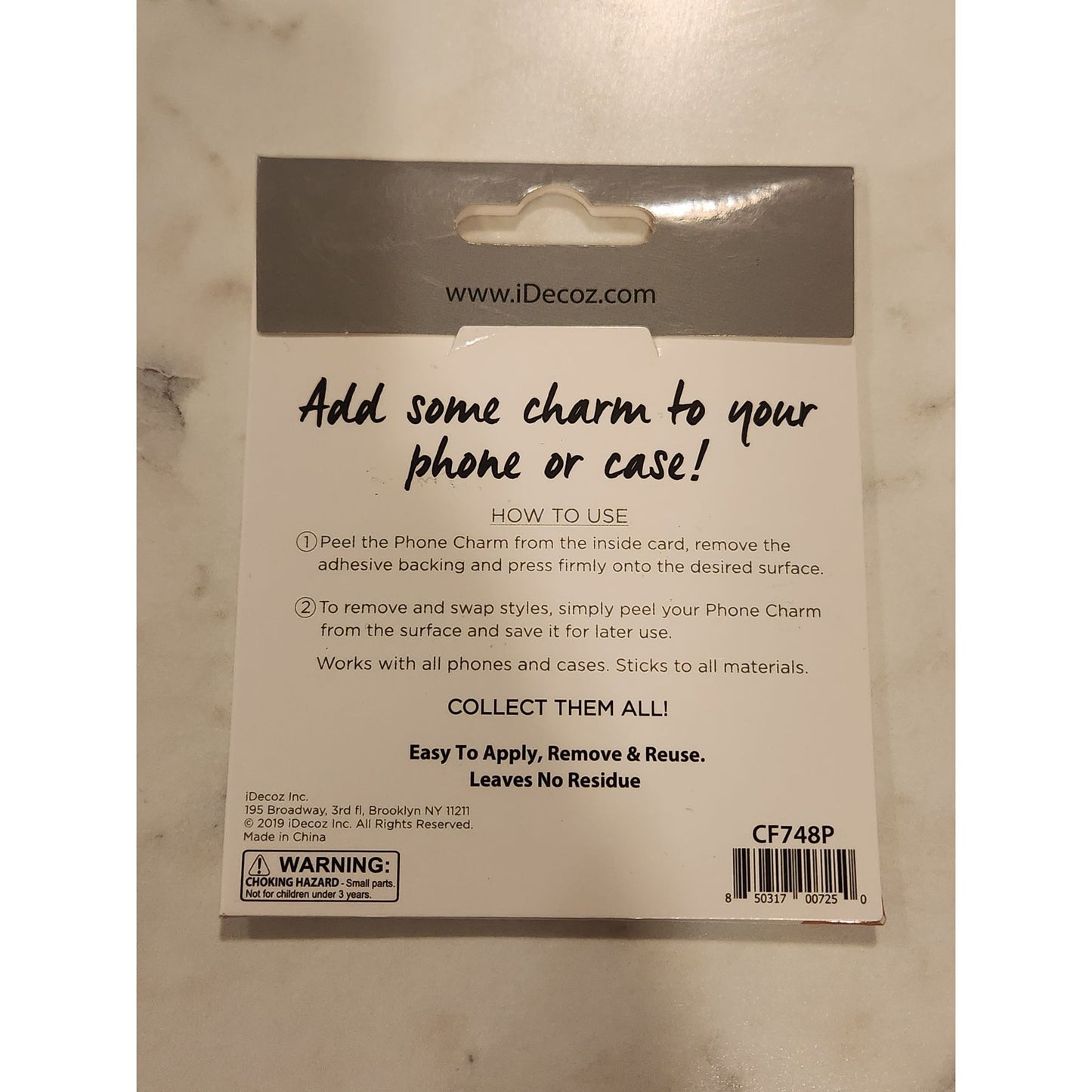 IDecoz Phone Charms Peel & Stick Metal Charms Coffee & Lips Set