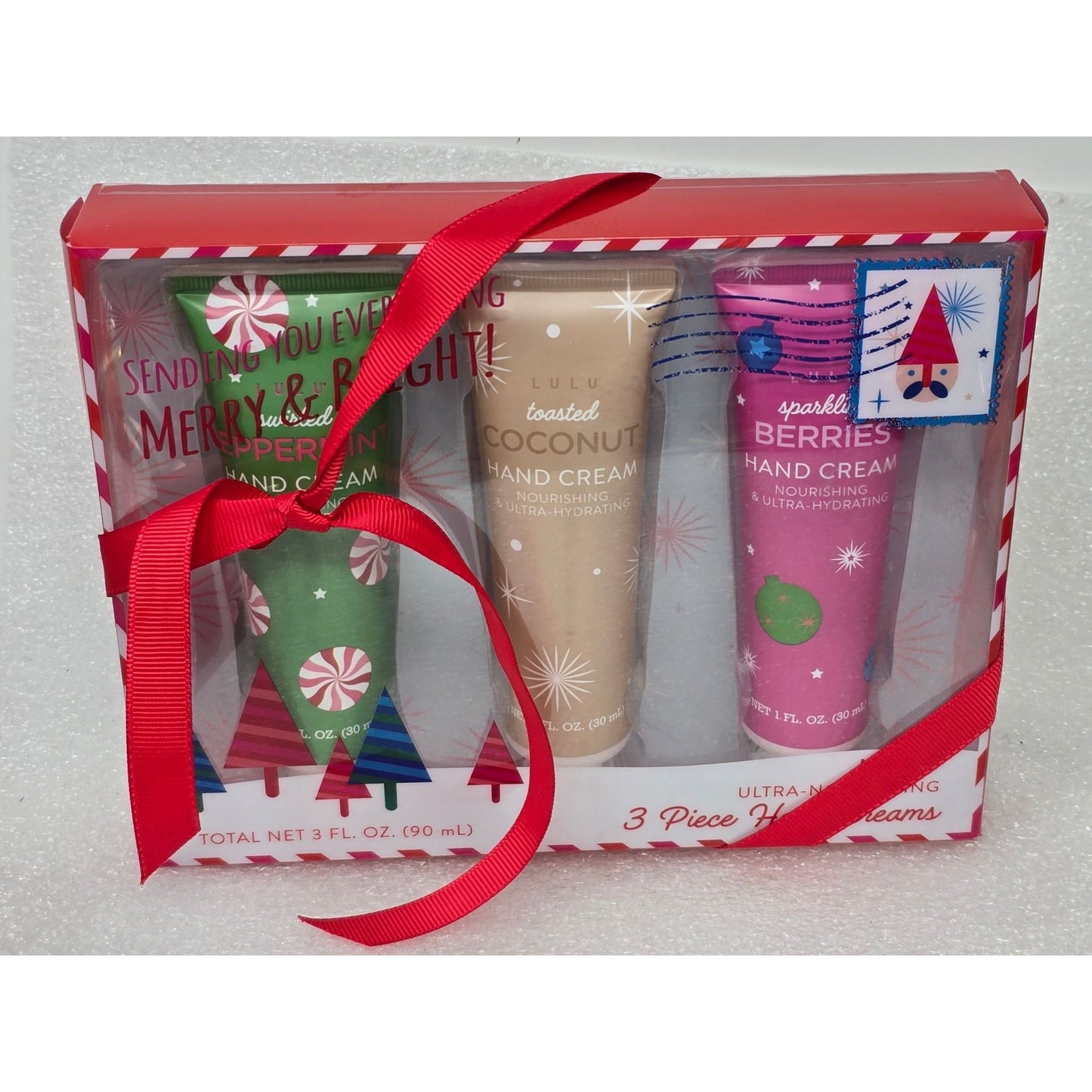 Lulu 3-Piece Hand Cream Gift Set Peppermint Toasted Coconut Sparkling Berries