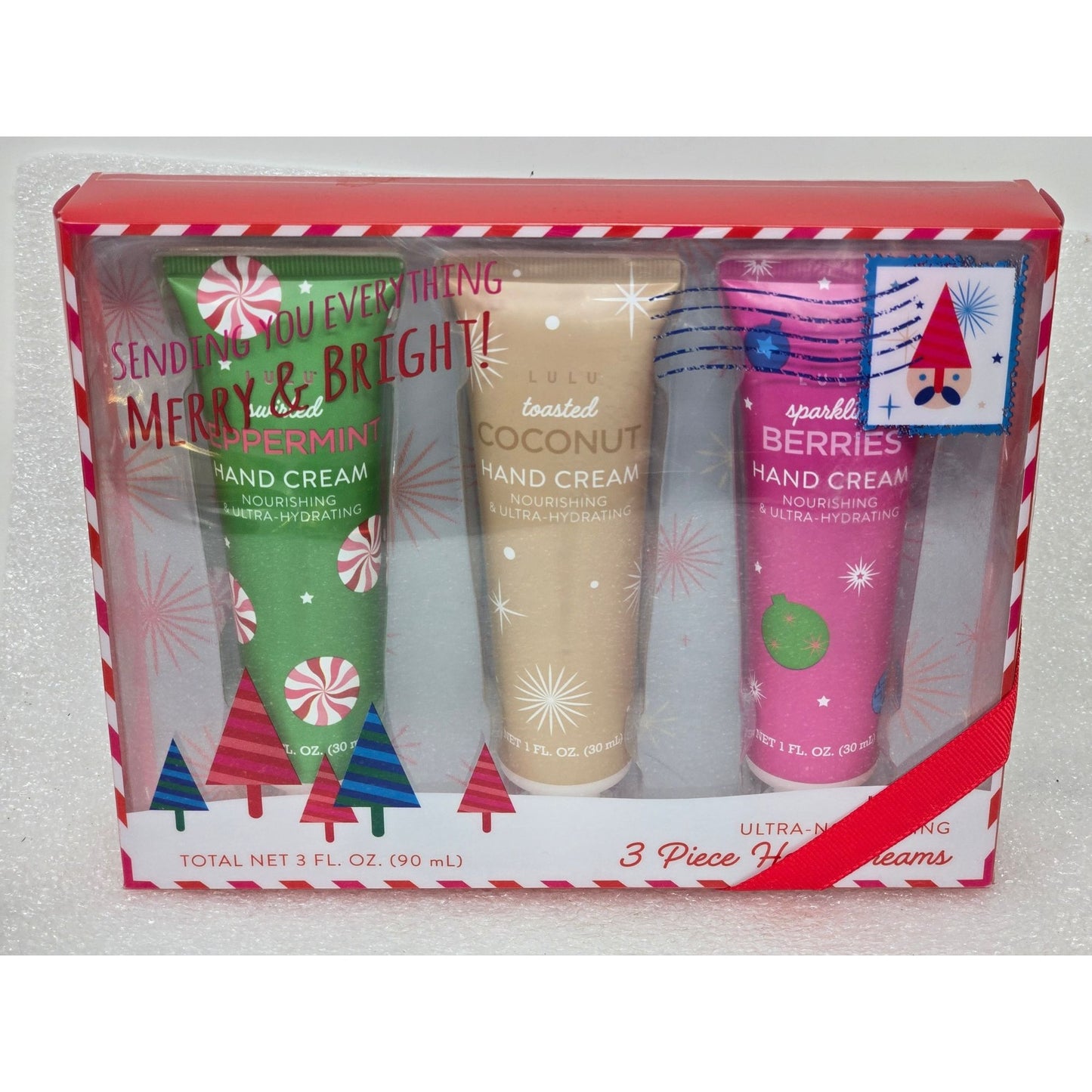 Lulu 3-Piece Hand Cream Gift Set Peppermint Toasted Coconut Sparkling Berries