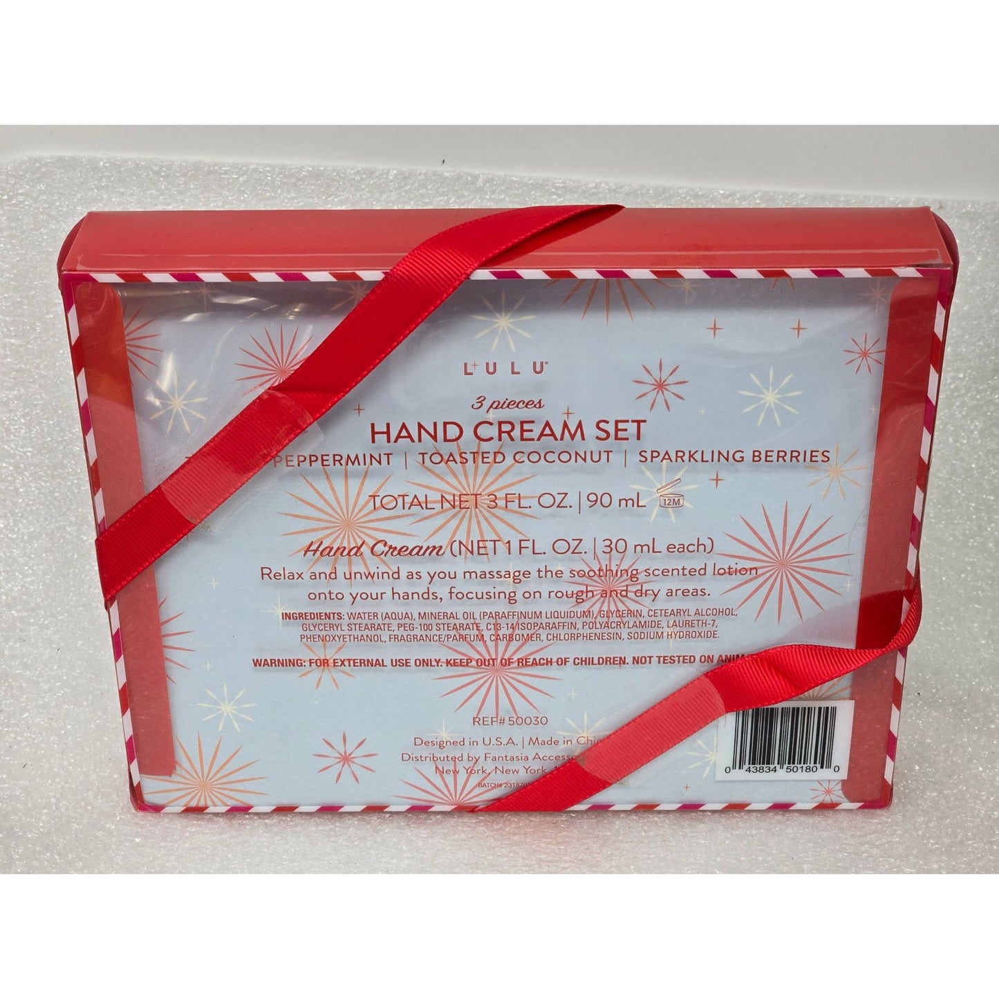 Lulu 3-Piece Hand Cream Gift Set Peppermint Toasted Coconut Sparkling Berries