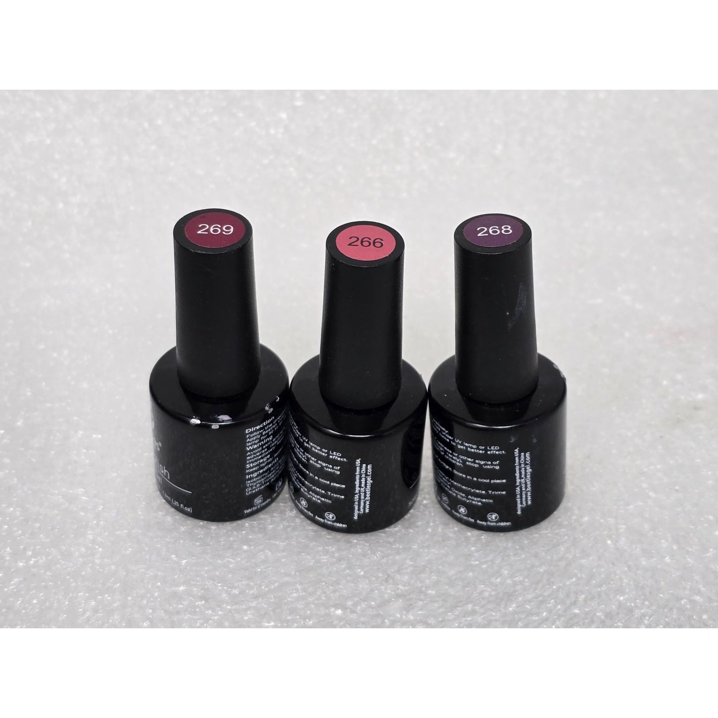 Beetles Gel Nail Polish Set Of 3 Nail Colors 266, 268, 269 Long-Lasting