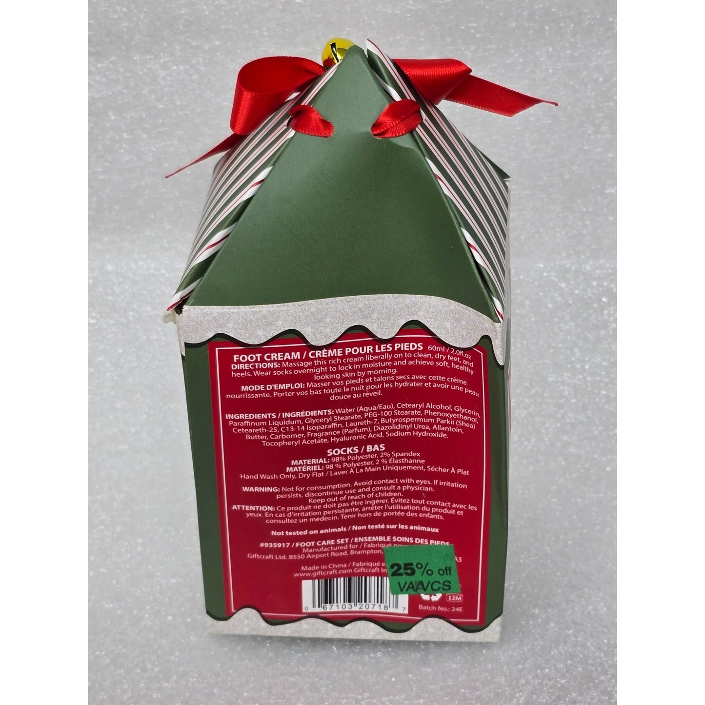 Holiday Cheer Foot Care Gift Set  Socks & Foot Cream 60ml By The Simple Joy Co.