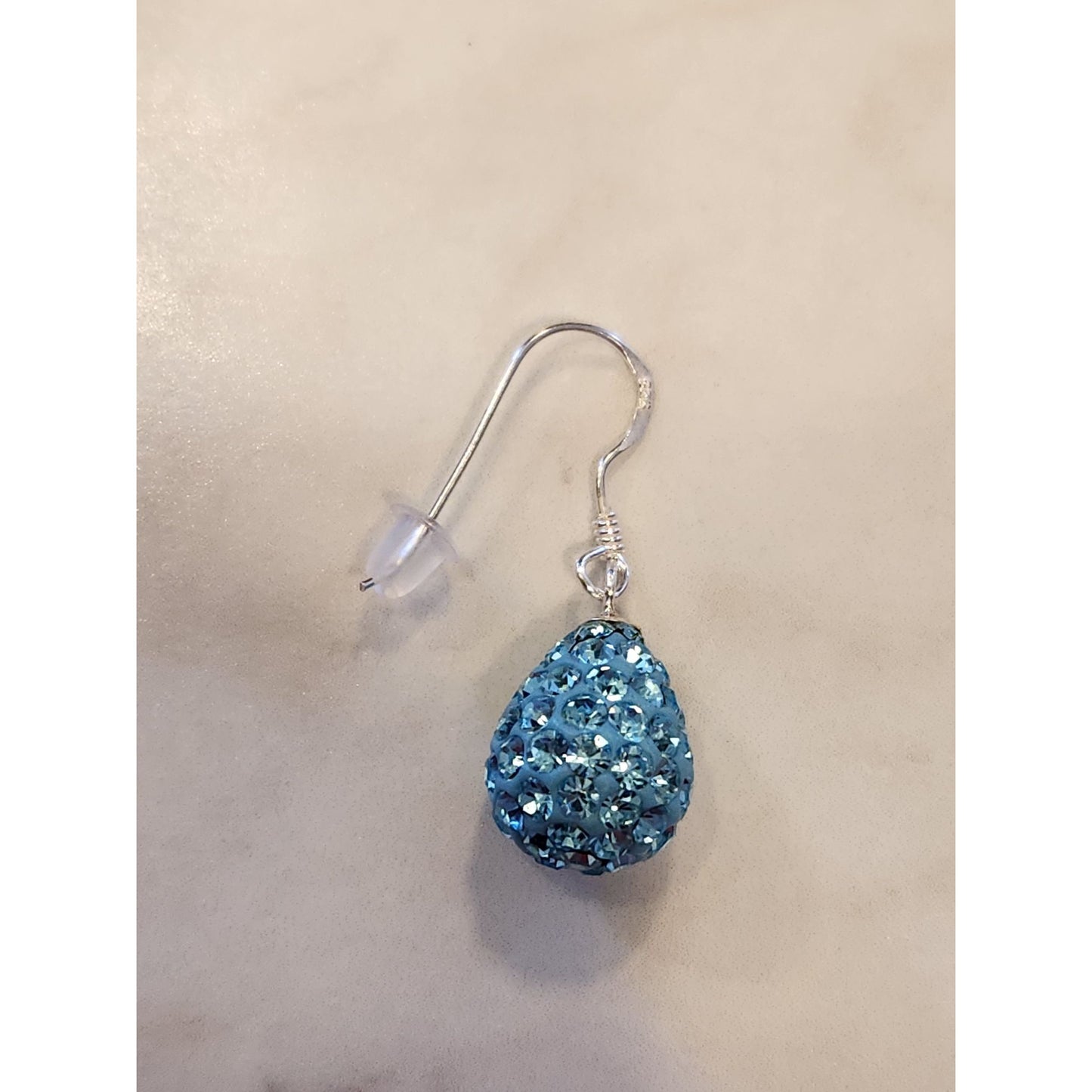 Sterling Silver Blue Crystal Drop Earrings