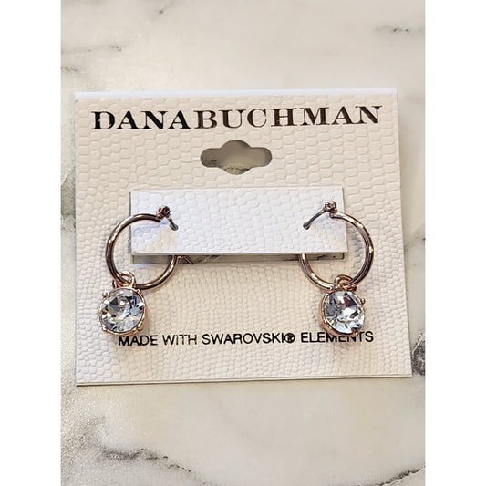 Dana Buchman Rose Gold-Tone Hoop Earrings With Swarovski Elements