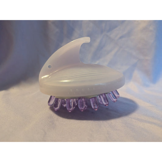 Silicone Scalp Massager With Soft Purple Bristles For Hair Care & Relaxation
