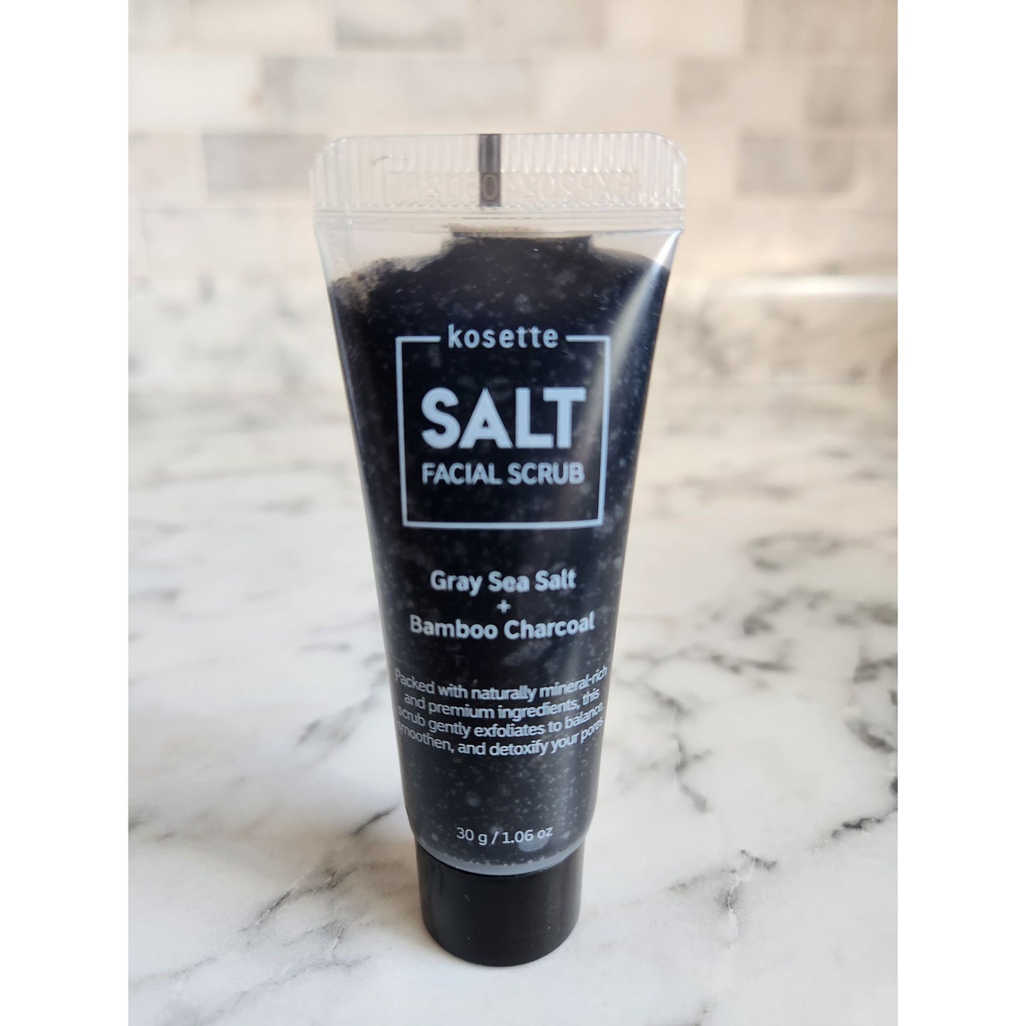 Kosette Salt Facial Scrub With Gray Sea Salt & Bamboo Charcoal 1.06oz Exfoliates