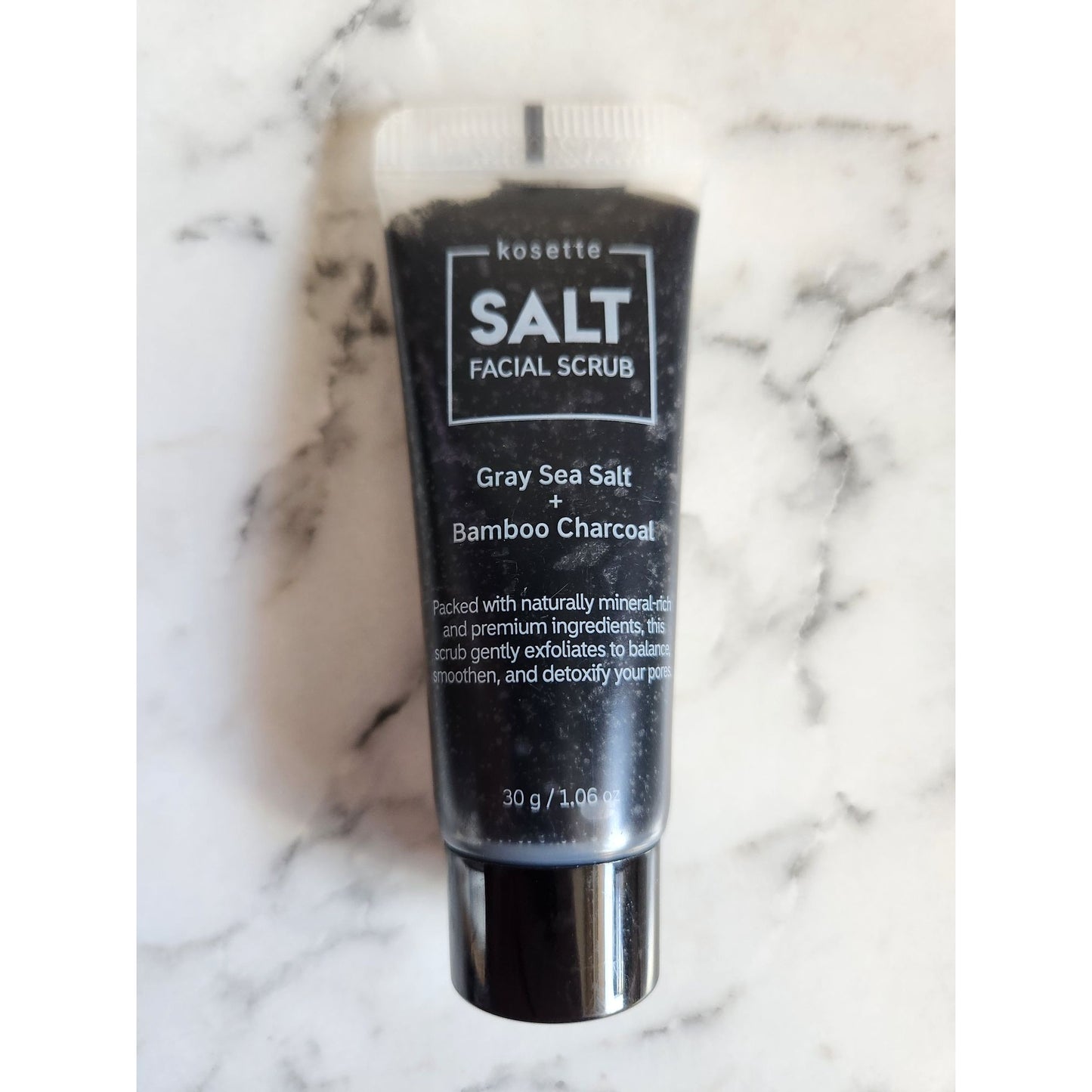 Kosette Salt Facial Scrub With Gray Sea Salt & Bamboo Charcoal 1.06oz Exfoliates