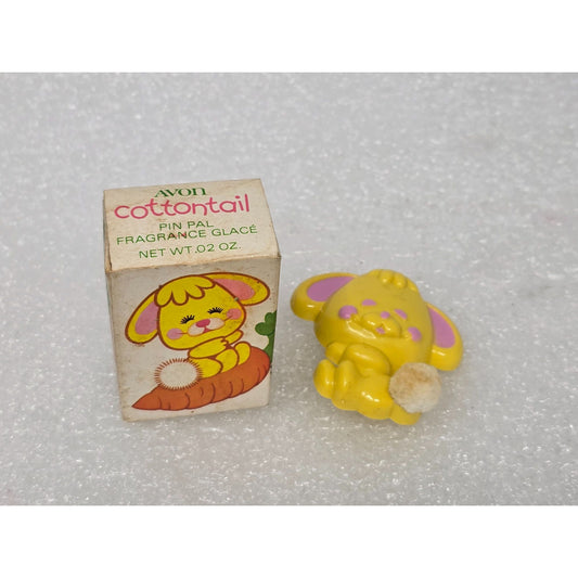 Vintage Avon Cottontail Pin Pal Fragrance Glacé Yellow Bunny Collectible Rabbit