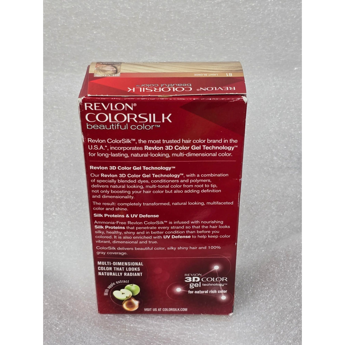 Revlon Colorsilk Beautiful Color Hair Dye Light Blonde 81 3D Gel UV Defense