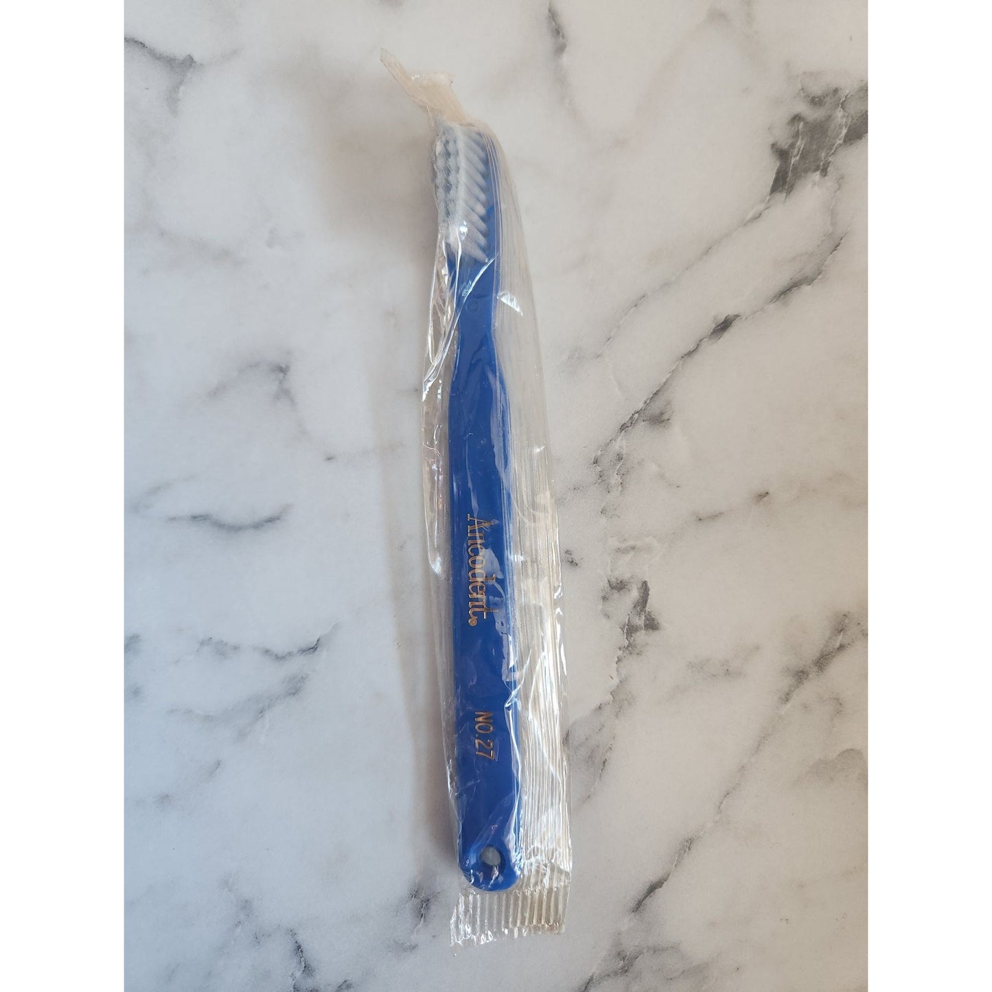 Lot of 2 Individually Wrapped Blue Toothbrush Adult Size Soft Bristles No. 27