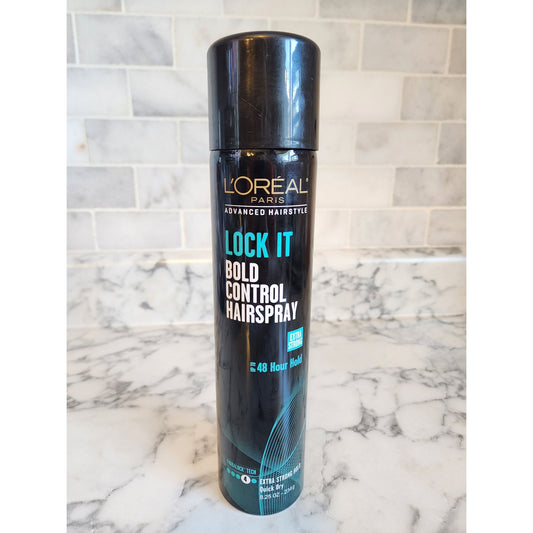 L'Oreal Paris Lock It Bold Control Hairspray Extra Strong Hold 48 Hours 8.25 Oz