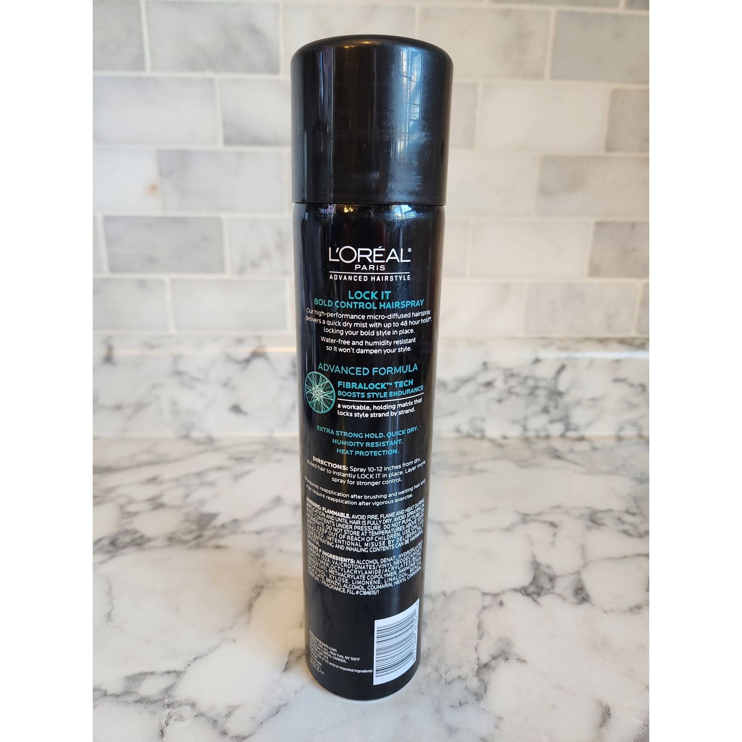 L'Oreal Paris Lock It Bold Control Hairspray Extra Strong Hold 48 Hours 8.25 Oz