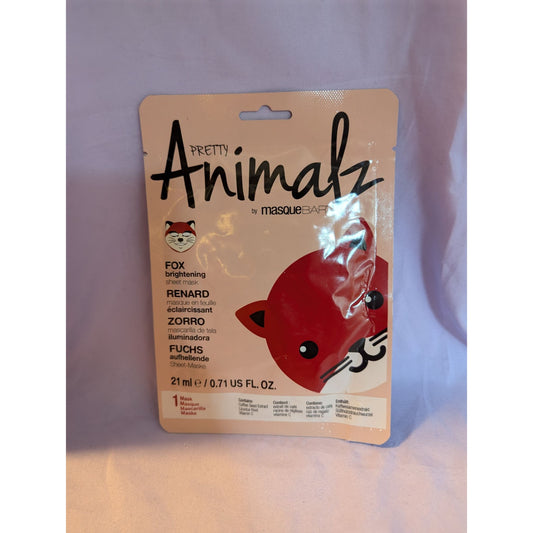 Pretty Animalz Fox Brightening Sheet Mask MasqueBAR 21ml Hydrating Skincare